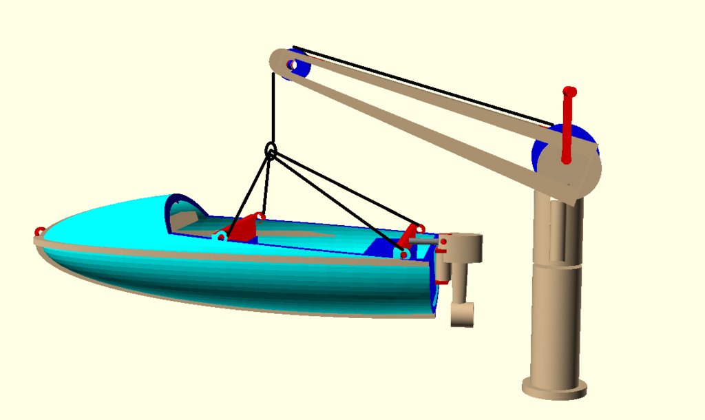 Canot de sauvetage avec moteur hors-bord et bossoir - Vêtements de bateau pour garçons