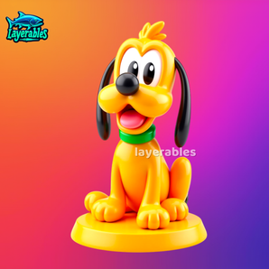 Figurine 3D Pluto Chibi - Adorable objet de collection Disney