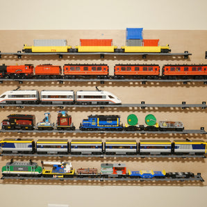 Montage mural pour rails de train LEGO (7 pièces)