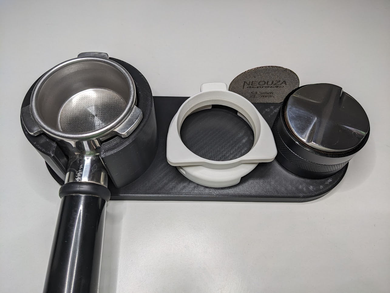 Station de tamping pour espresso Breville/Sage avec emplacement pour filtre en maille métallique