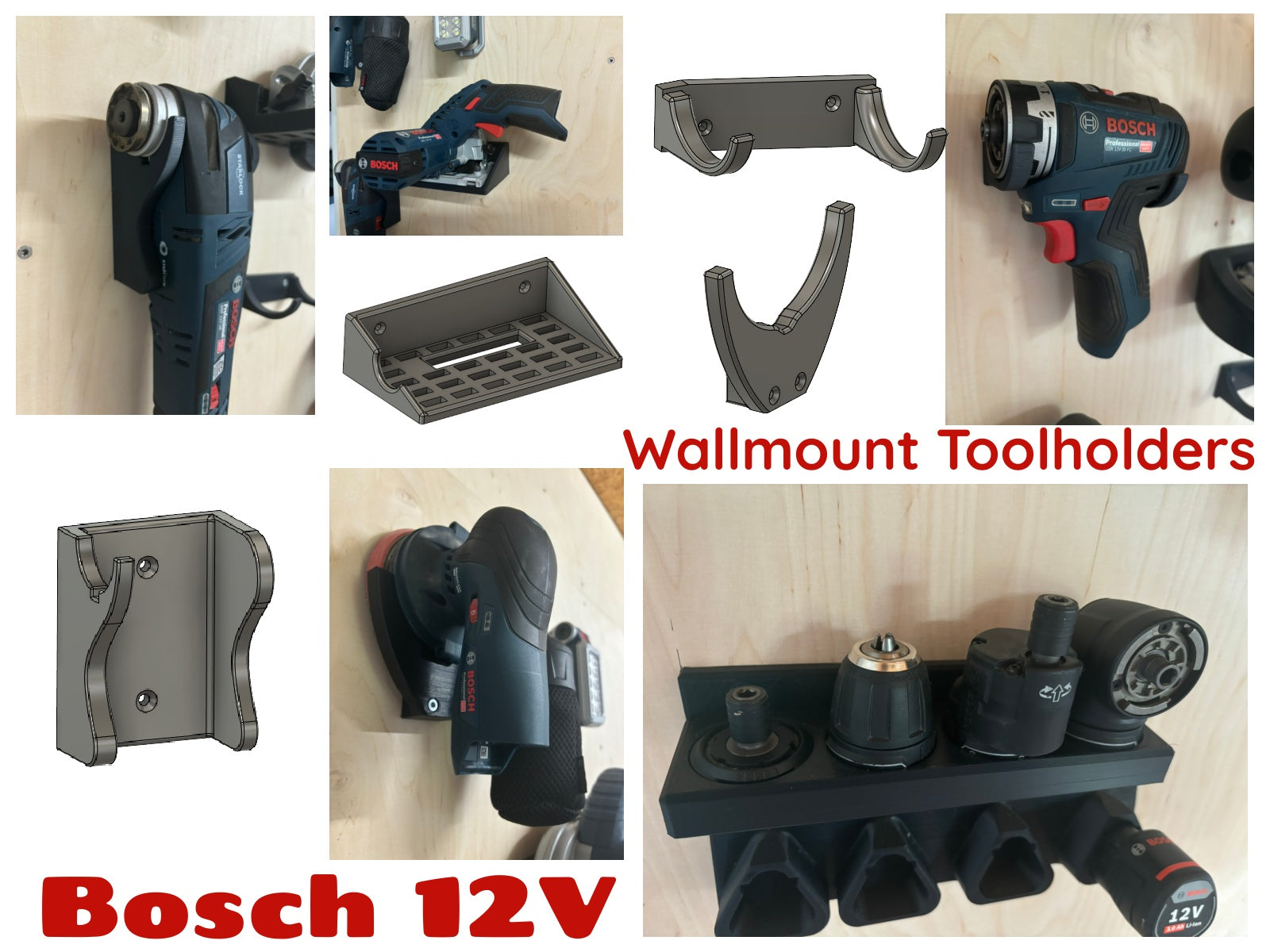 Bosch 12V Montage murale pour batteries et outils