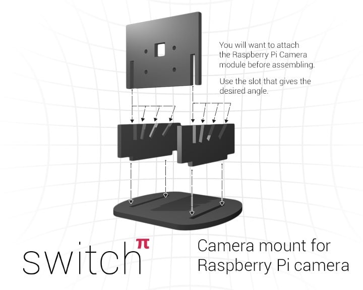 Support/support de caméra réglable pour Raspberry Pi