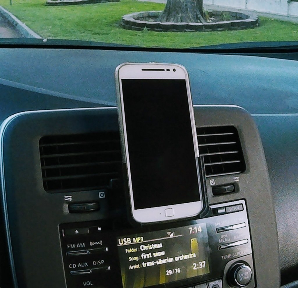 Support téléphone Moto G4/G4 Plus avec adaptateur lecteur CD pour voiture