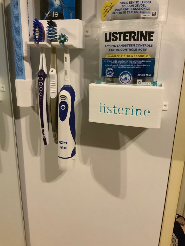 Organisateur de salle de bain pour brosse à dents et rince-bouche
