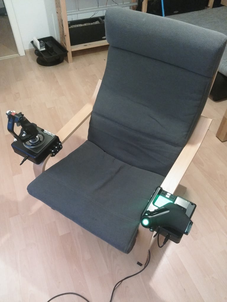 Support Hotas Saitek X52 Pro pour chaise Ikea Poäng