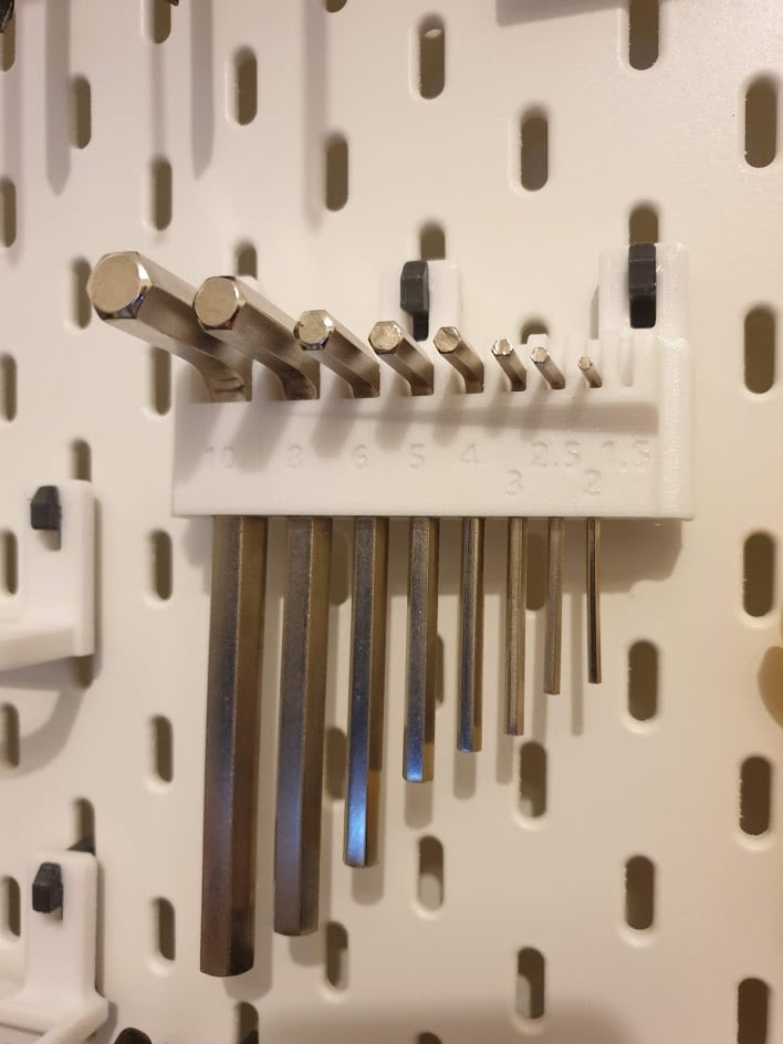 Porte-clés hexagonale pour IKEA Skadis
