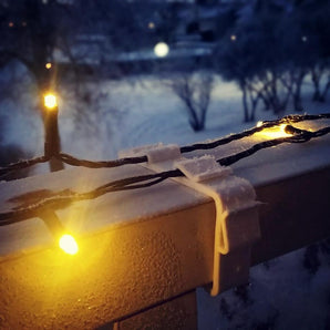 Support pour guirlandes lumineuses de Noël pour garde-corps de balcon de 40x80 mm (1 pc)