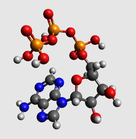 Modèle moléculaire - ATP (Adénine TriPhosphate) - Modèle à l'échelle atomique
