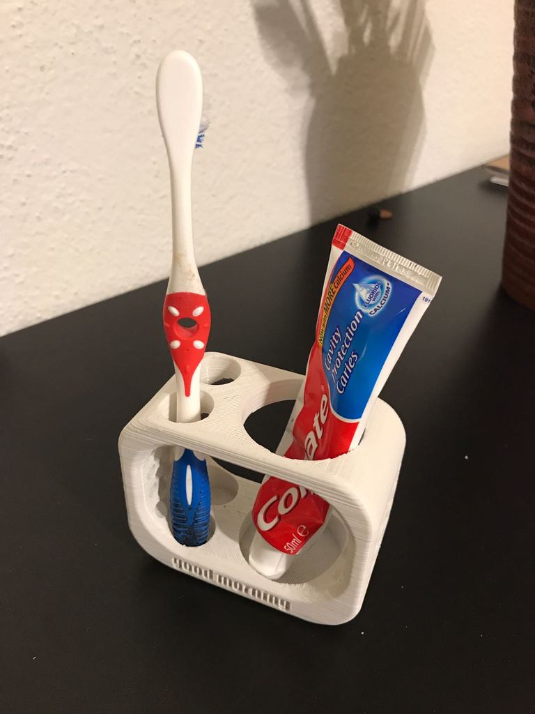 Porte-brosse à dents et dentifrice pour 2 brosses à dents