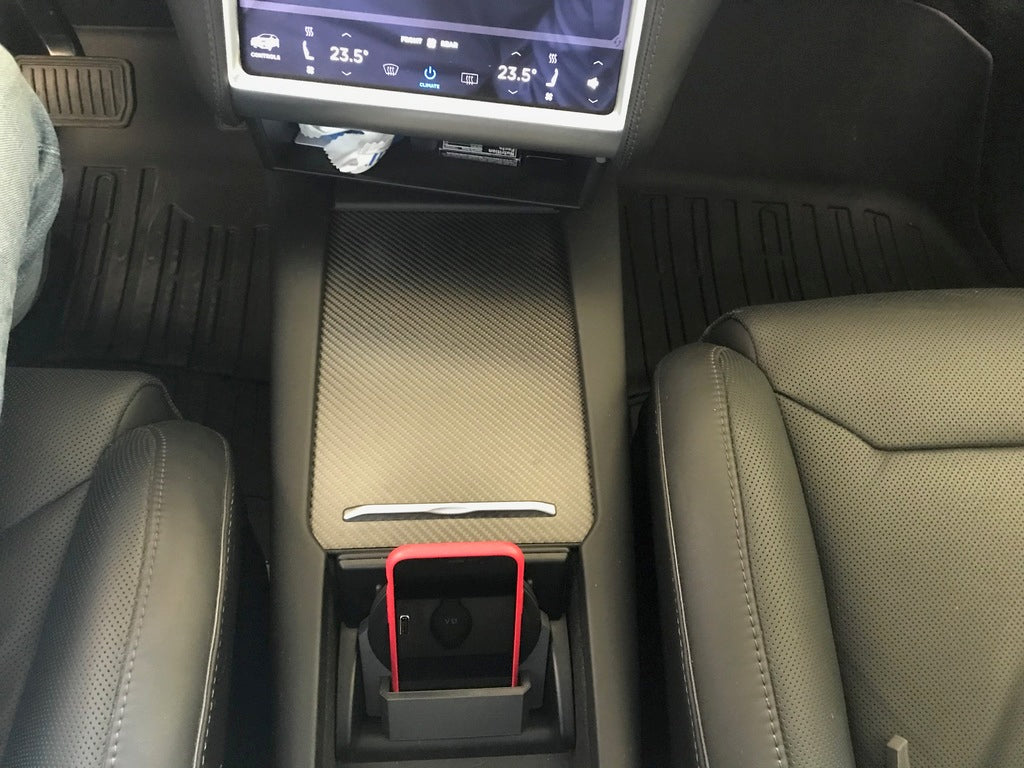 Base de console centrale Tesla Model-X pour iPhone et chargeur sans fil Qi