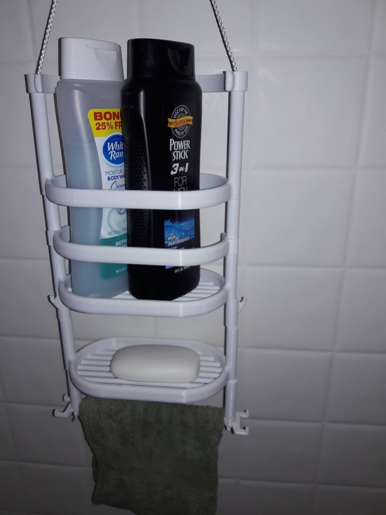 Chariot de douche BIG Daddy avec étagère réglable et support pour savon et lames de rasoir