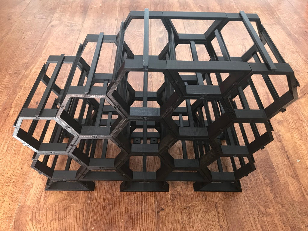 Pièces demi-hexagonales pour casier à vin modulaire par Vanson