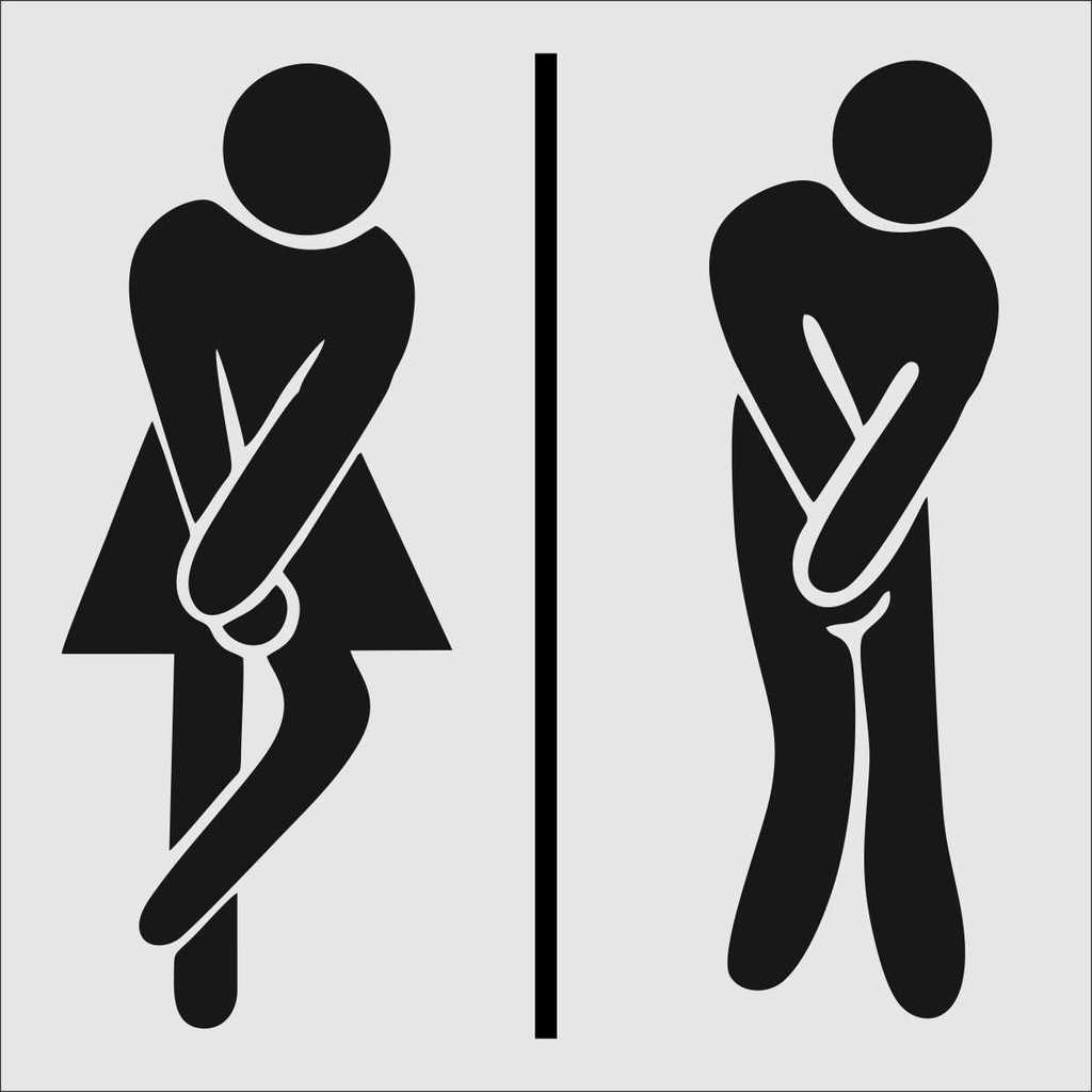 Panneau de toilettes de restaurant - Version masculine et féminine séparées