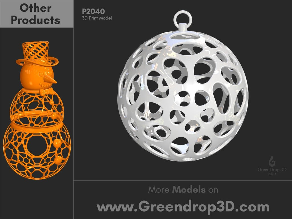 Boules de Noël - P2040 pour impression 3D de Greendrop3D