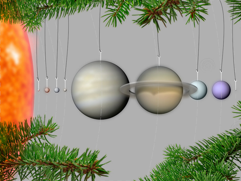 Des maquettes de notre système planétaire comme décorations d&#39;arbre de Noël