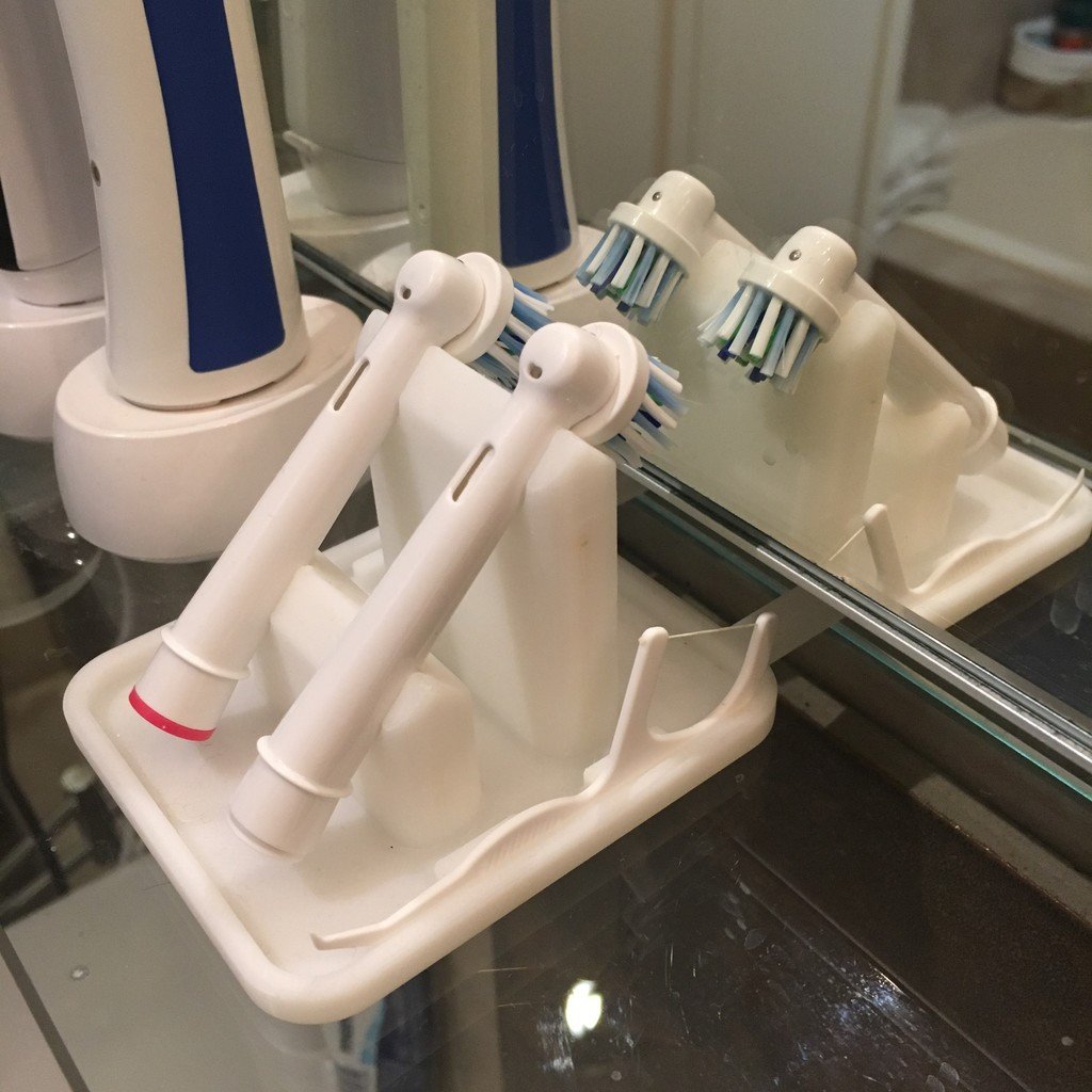 Support pour brosse à dents Oral-B avec porte-fil et espace pour étagère miroir