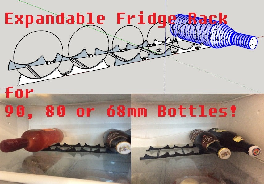 Clayette à bouteilles extensible pour réfrigérateur en 3 tailles