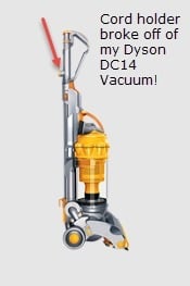Support de cordon pour aspirateur Dyson DC14