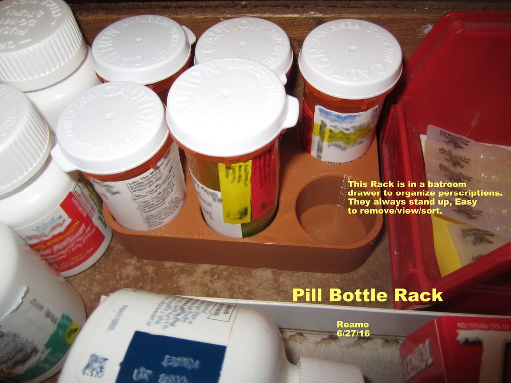 Porte-bouteille de pilules pour salle de bain et bureau
