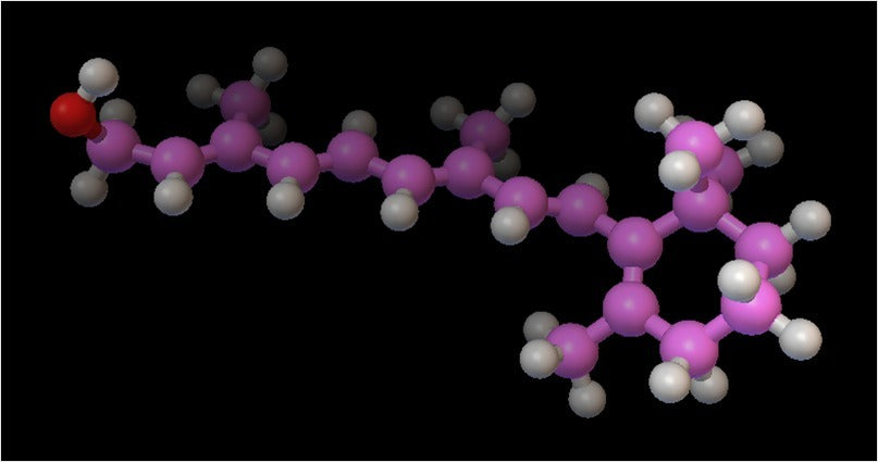 Modèle moléculaire du rétinol (vitamine A) - Modèle à l'échelle atomique