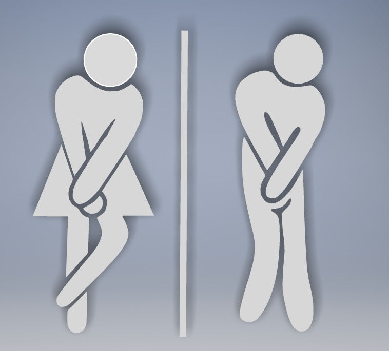 Panneau de toilettes de restaurant - Version masculine et féminine séparées