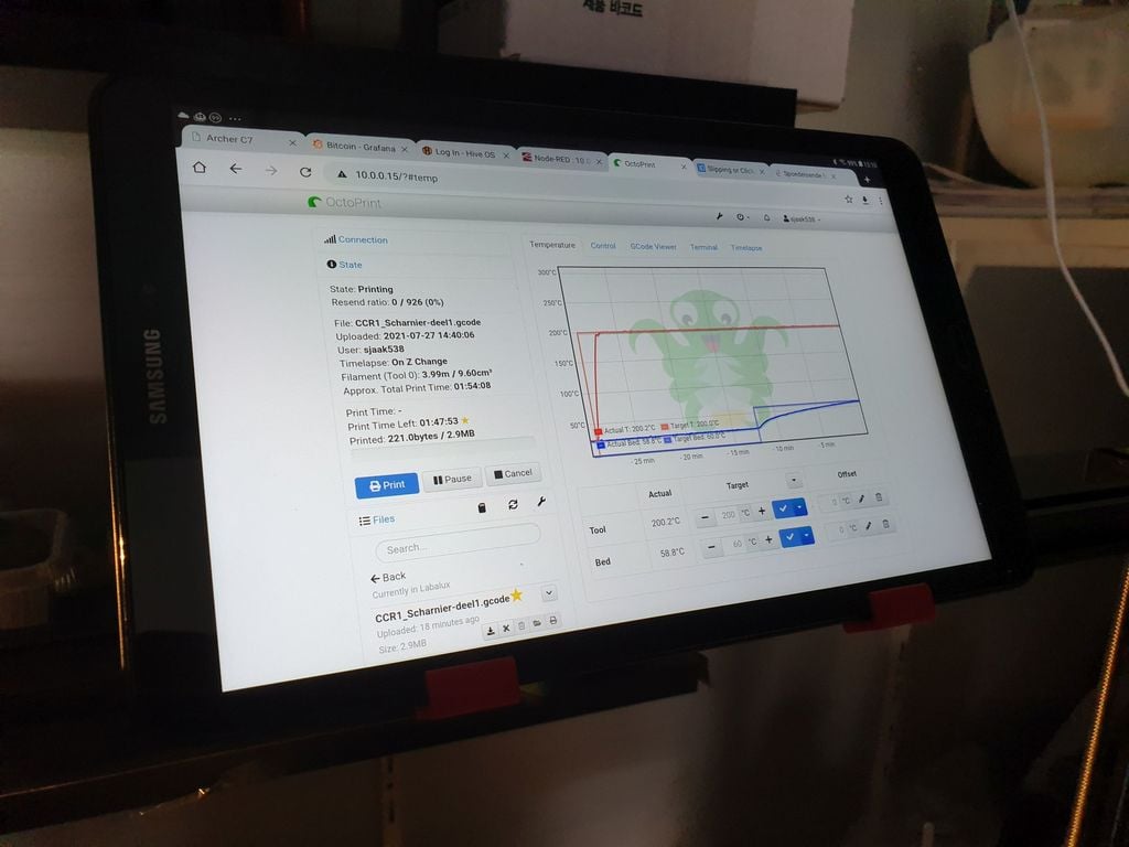 Support de tablette pour imprimantes 3D Creality avec profil 20x20
