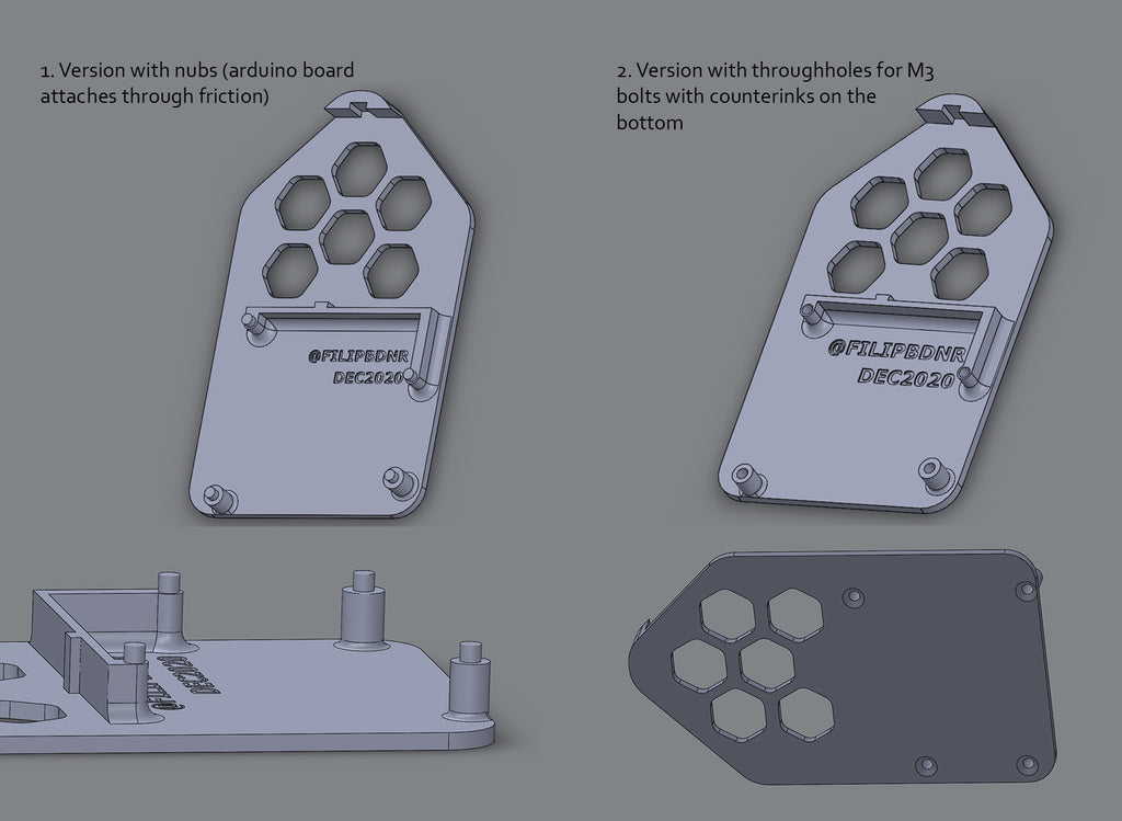 Arduino Uno et Large Breadboard Holder (2 versions : Avec picots et trous de vis M3)
