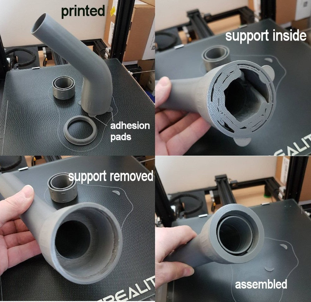 Raccord de tuyau d'aspiration pivotant pour tuyaux de 35 mm et 40 mm