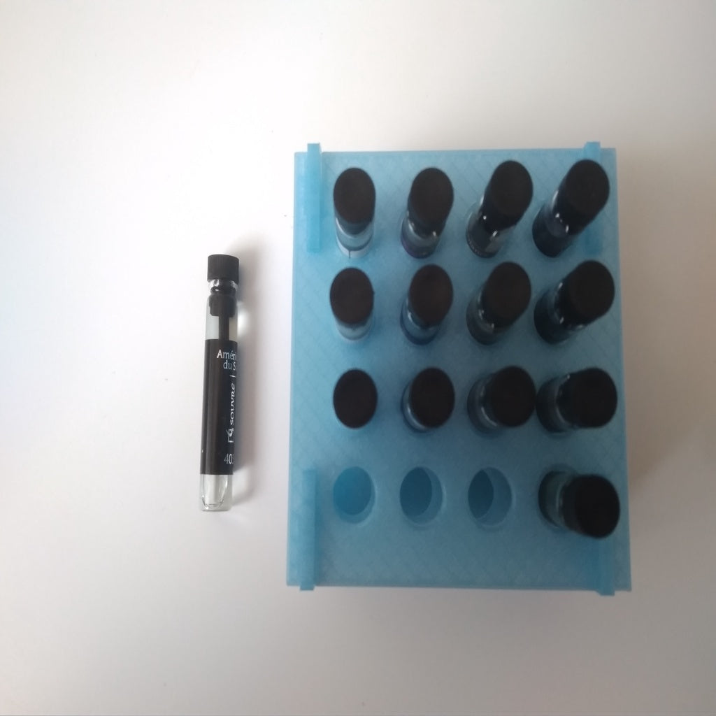 Porte-échantillon pour flacons de parfum avec trou de 9 mm