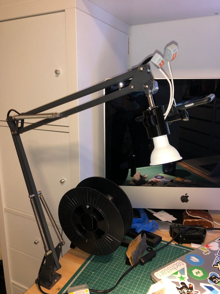 Lampe Tertial IKEA avec adaptateur GU10 et supports GoPro