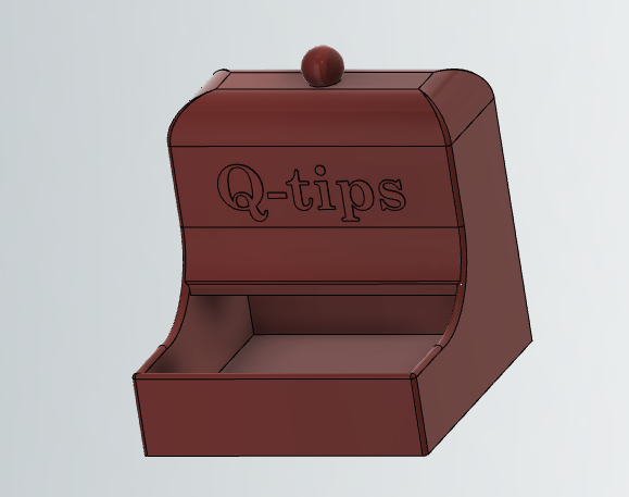 Porte-Q-tip simple avec pente de courbe interne