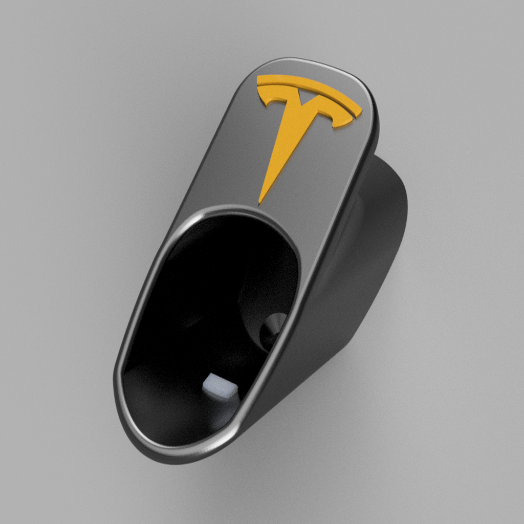 Organisateur de chargeur Tesla avec insert de logo séparé et bouton