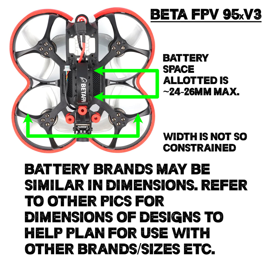 Support de batterie pour drone Beta FPV 95x