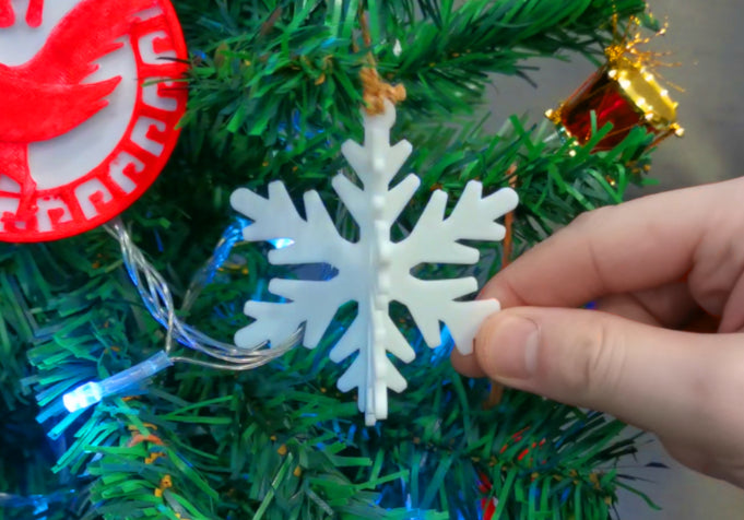 Ornements de décorations de Noël en flocon de neige 3D (3 types)