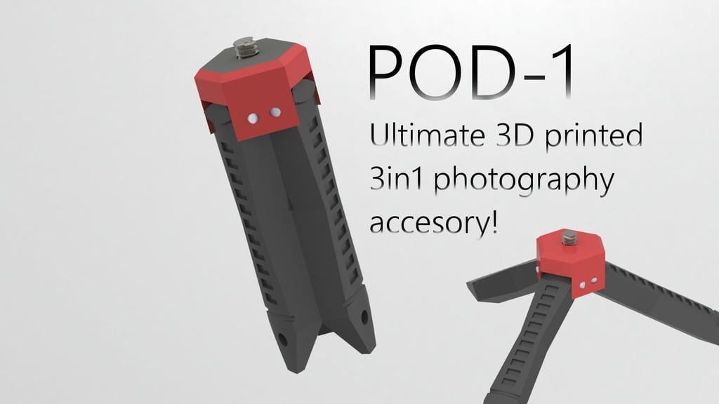 Accessoires photo POD-1 Ultimate 3en1 : appareil photo, poignée, monopode, trépied