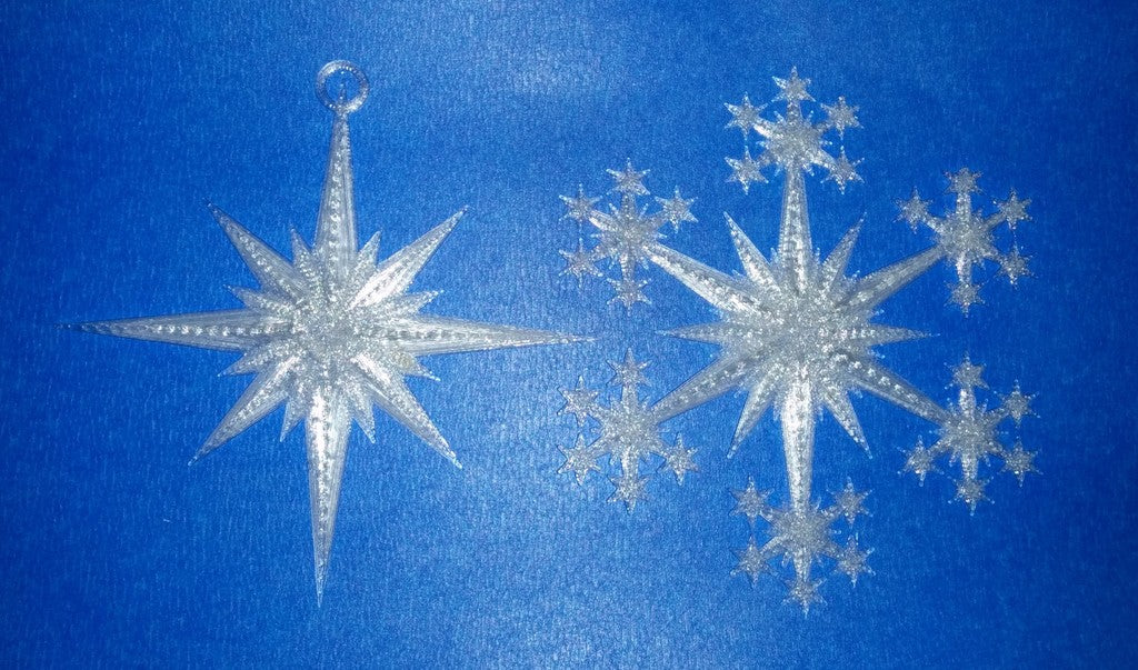 Ornement d&#39;arbre de Noël étoile et flocon de neige